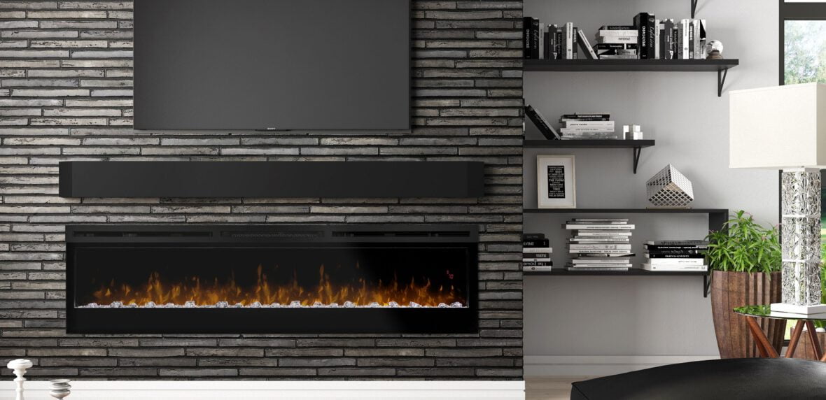 نصب تلویزیون بالای شومینه در طراحی داخلی