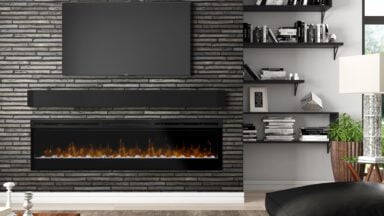 نصب تلویزیون بالای شومینه در طراحی داخلی