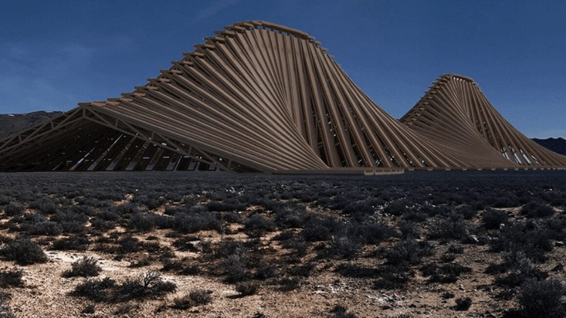 ساختار هنری کوه خورشیدی با توانایی تولید انرژی پاک در جشنواره Burning Man