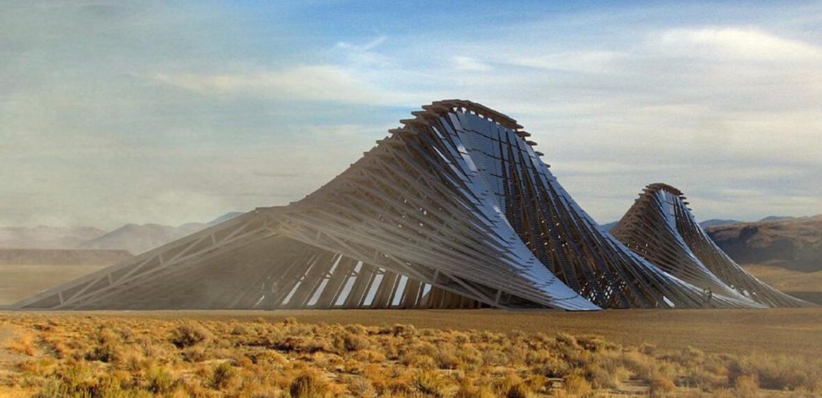 ساختار هنری کوه خورشیدی با توانایی تولید انرژی پاک