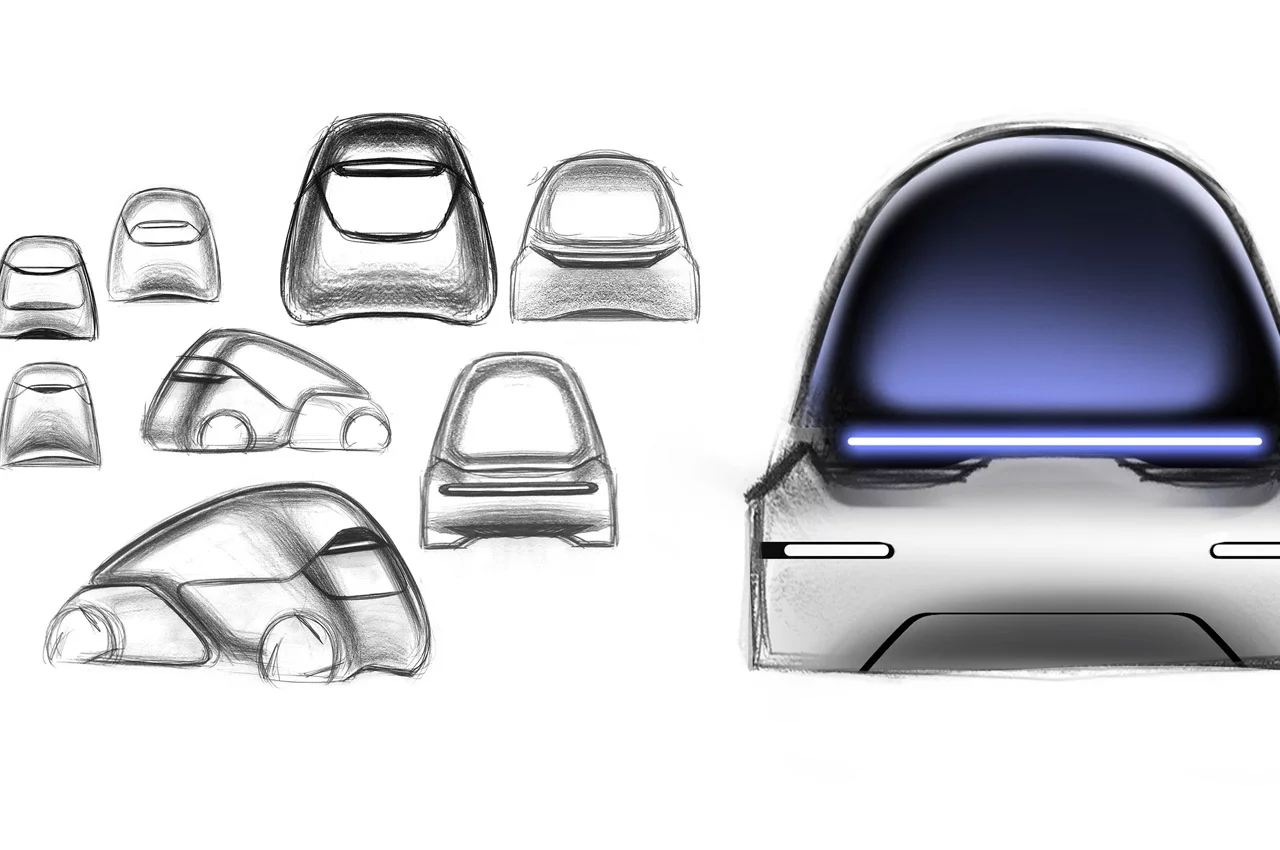 بازطراحی سیال iCar اپل روی کاغذ