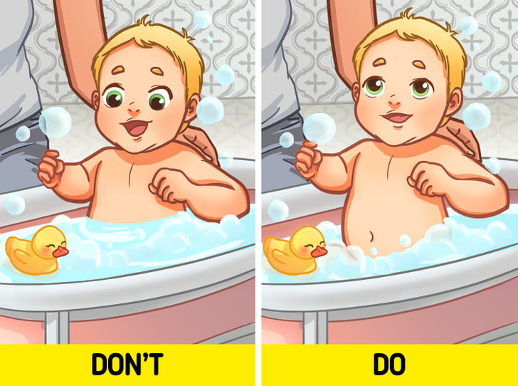 کنترل سطح آب هنگام استحمام برای مراقبت از نوزاد